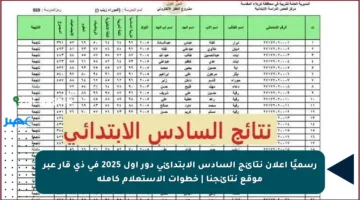 رسميًا إعلان نتائج السادس الابتدائي دور أول 2025 في ذي قار عبر موقع نتائجنا | خطوات الاستعلام كاملة